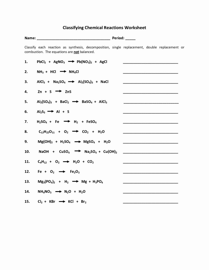 Section 111 Describing Chemical Reactions Practice Problems
